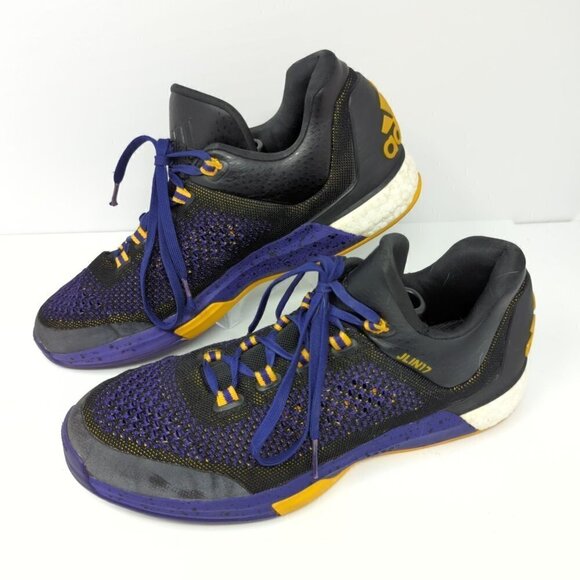 Adidas Crazylight Boost 2.5 Jeremy Lin LA Lakers Purple/Black/Yellow, Men's 12 - Picture 2 of 10